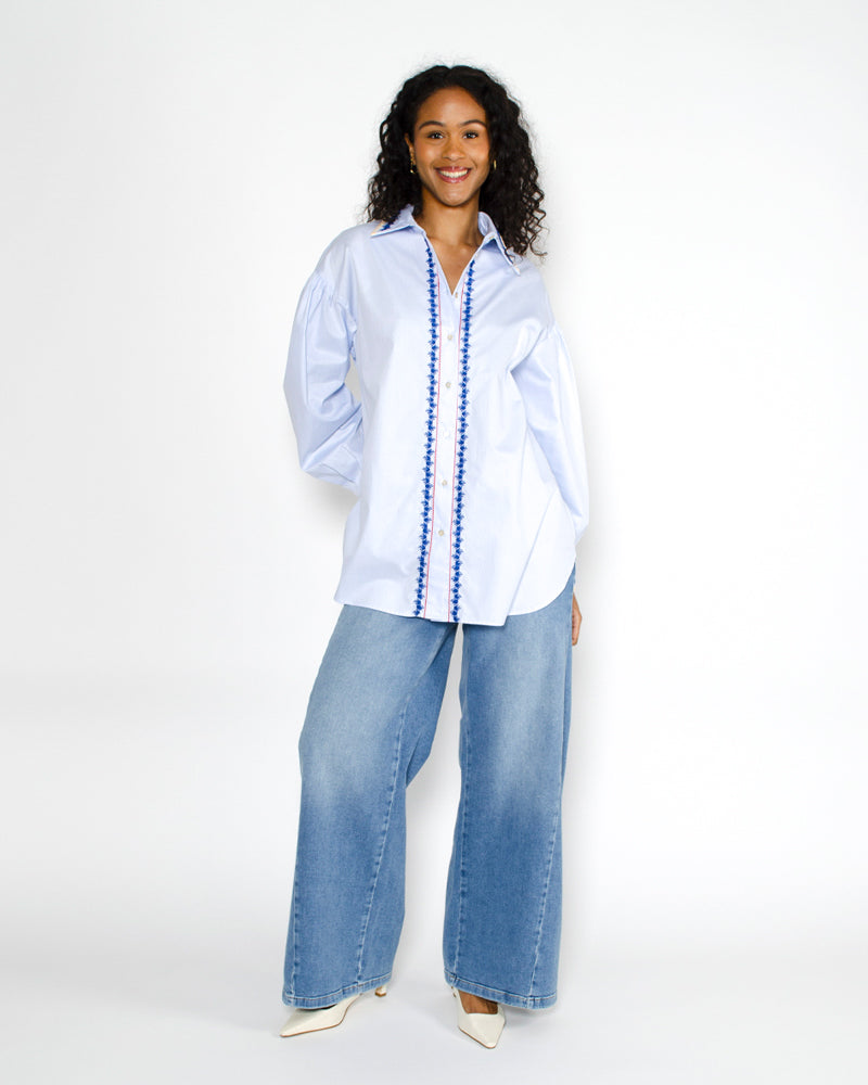 Chemise brodee poches momoni