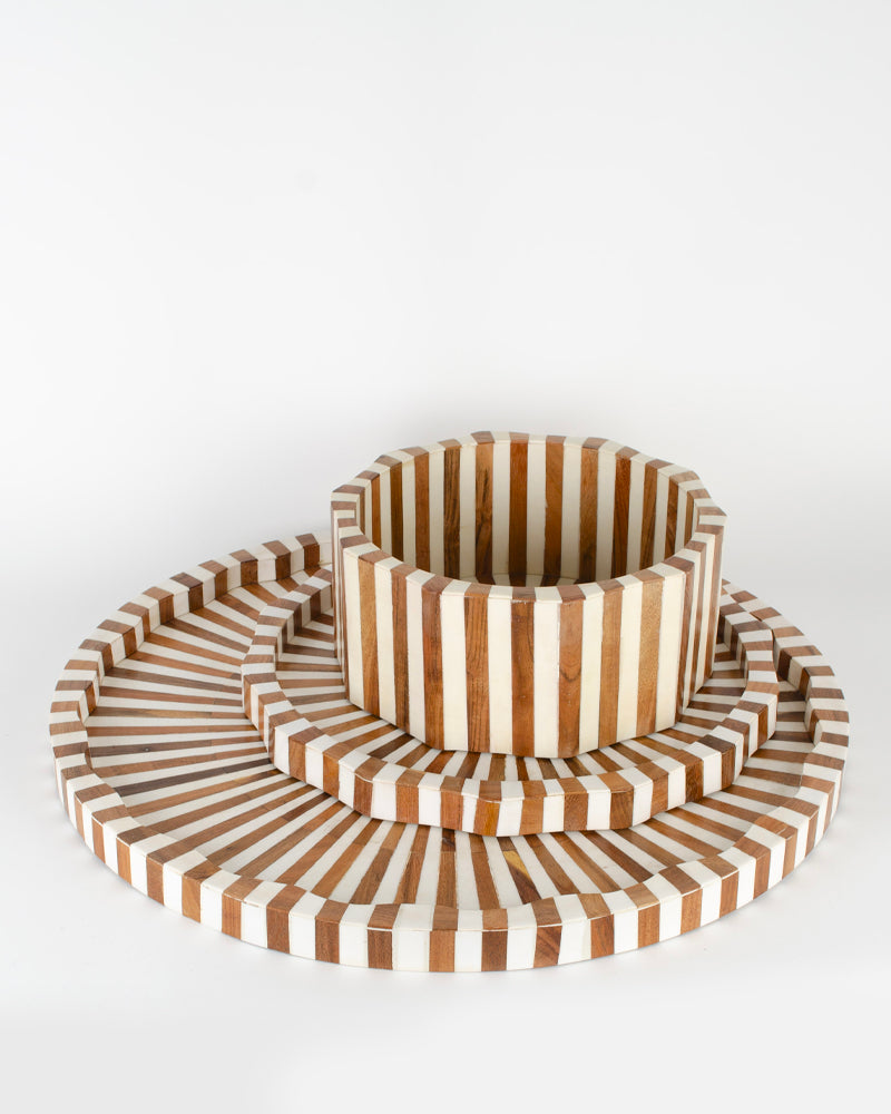 Plateau raye m blanc be home