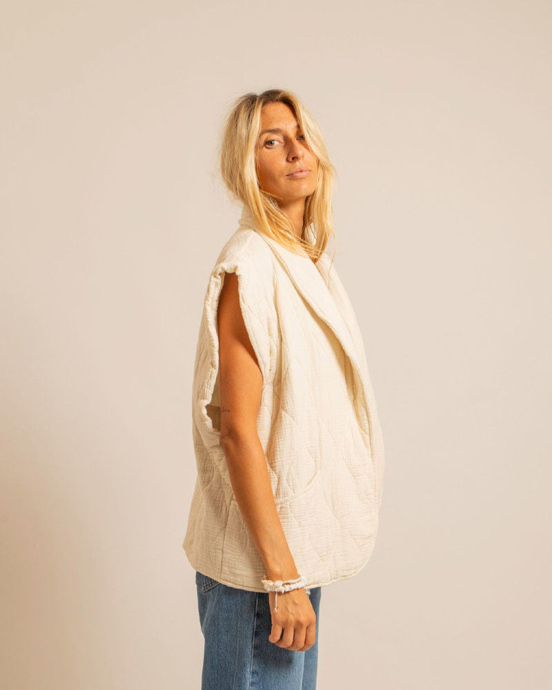 Veste matelassee unie ss manche