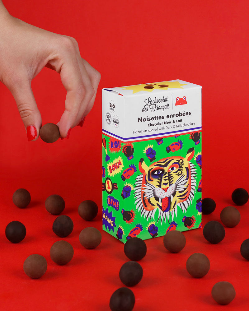 Noisettes enrobees le chocolat des francais