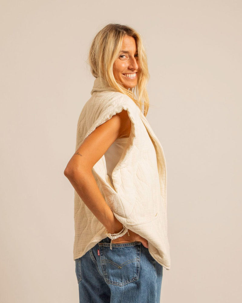 Veste matelassee unie ss manche