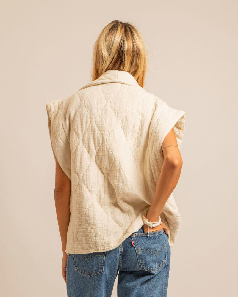 Veste matelassee unie ss manche