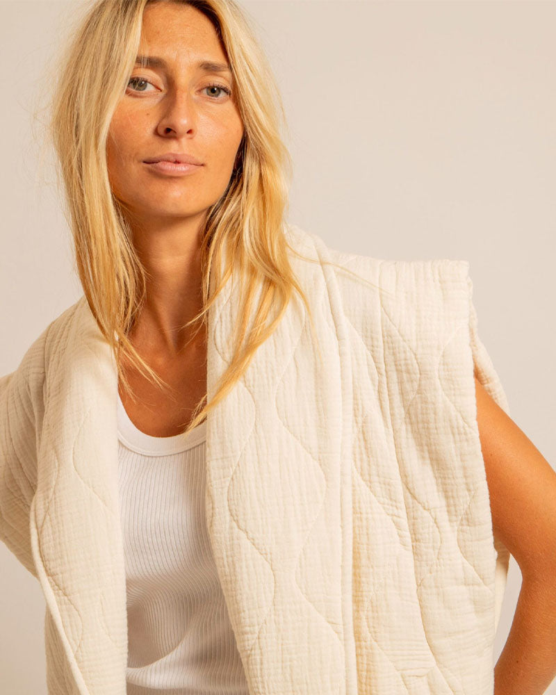 Veste matelassee unie ss manche