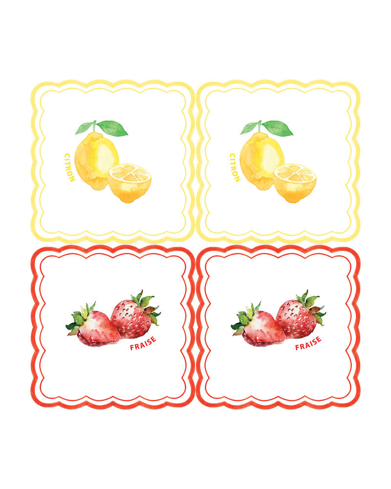 Serviettes papier fraise citron opjet