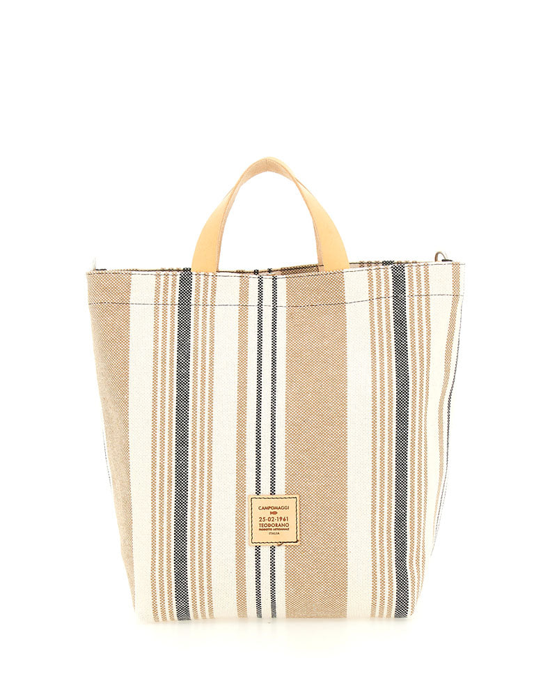 Cabas raye tissu pm campomaggi