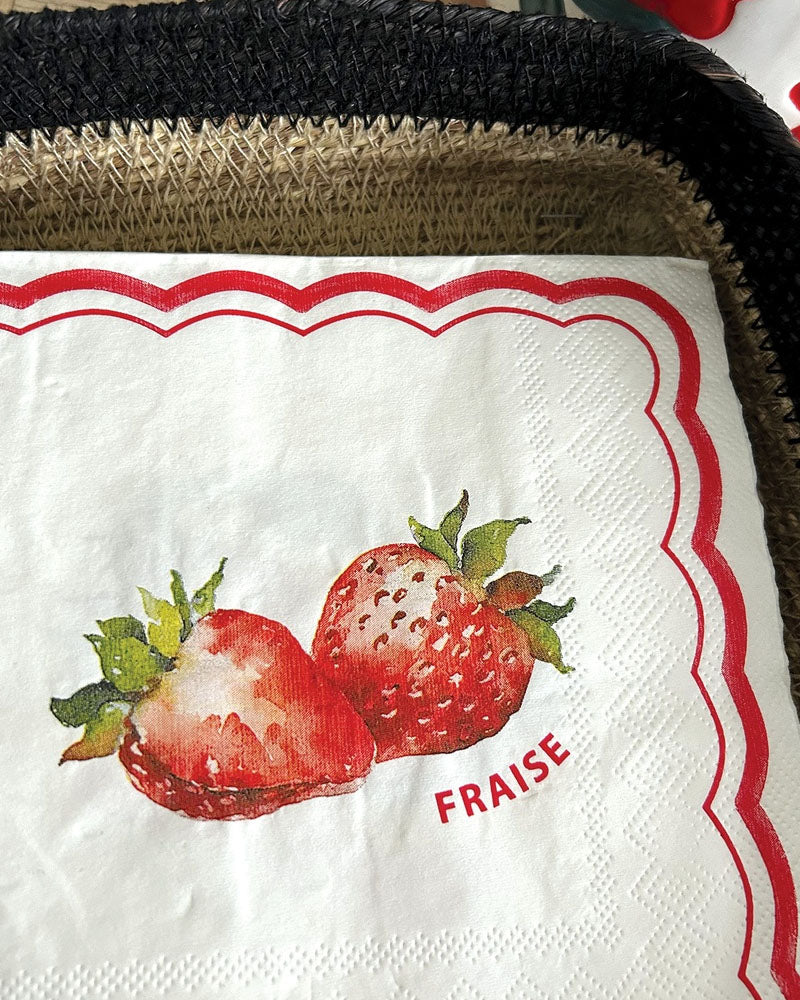 Serviettes papier fraise citron opjet