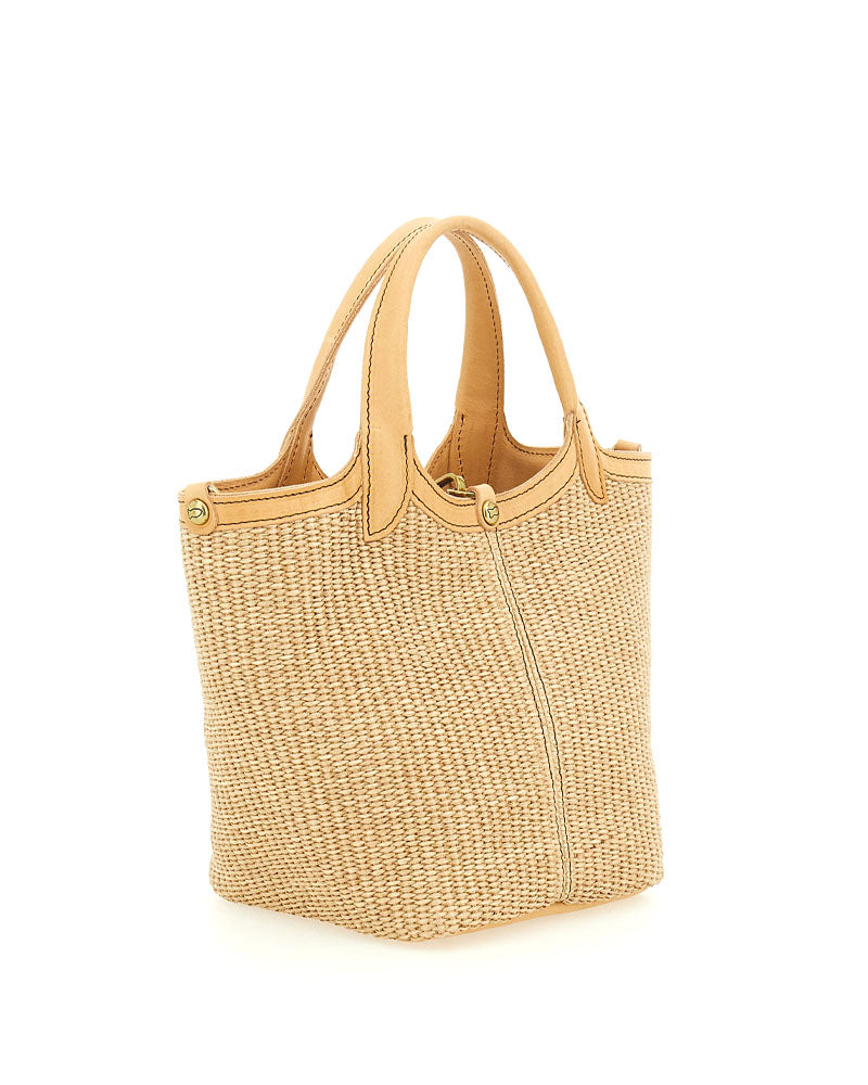 Sac raphia cuir petit mod campomaggi