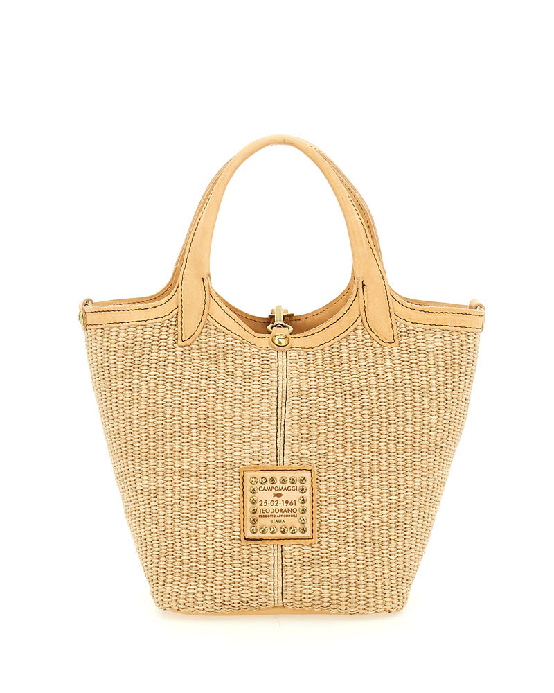 Sac raphia cuir petit mod campomaggi