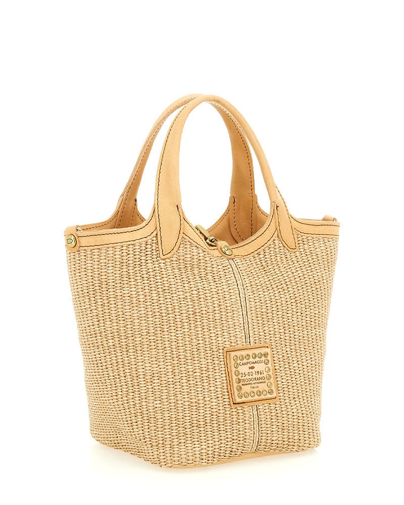 Sac raphia cuir petit mod campomaggi