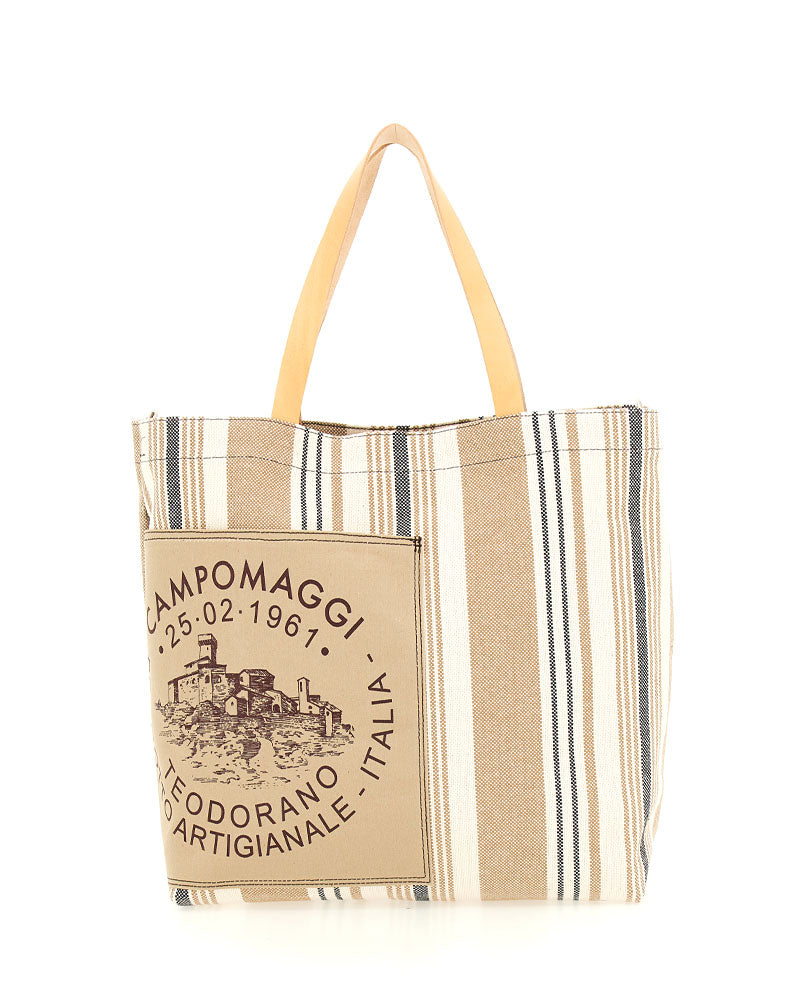 Cabas raye tissu gm campomaggi