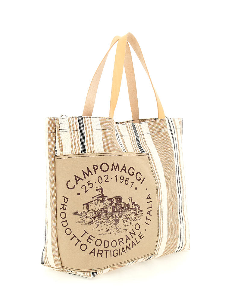Cabas raye tissu gm campomaggi