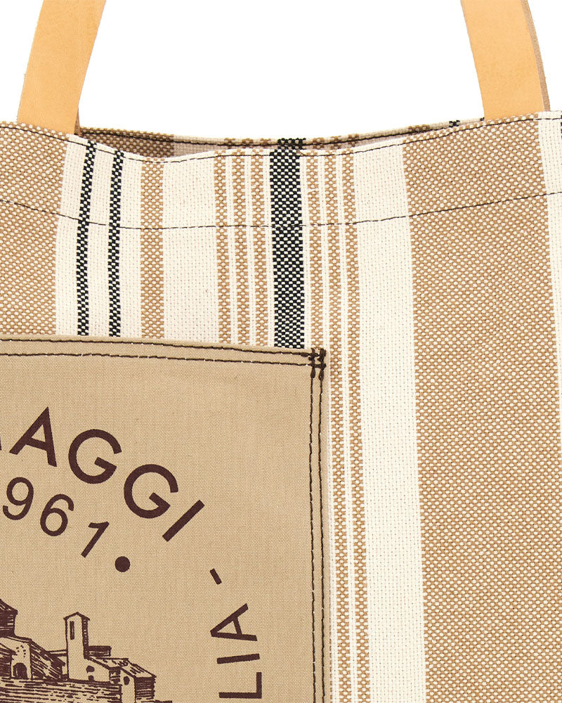 Cabas raye tissu gm campomaggi