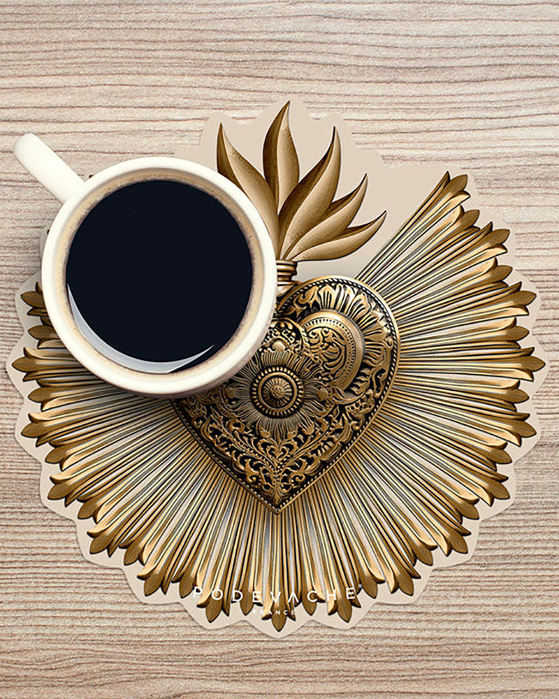 Arts de la table PODEVACHE - Lot de 6 sous-verre coeur podevache