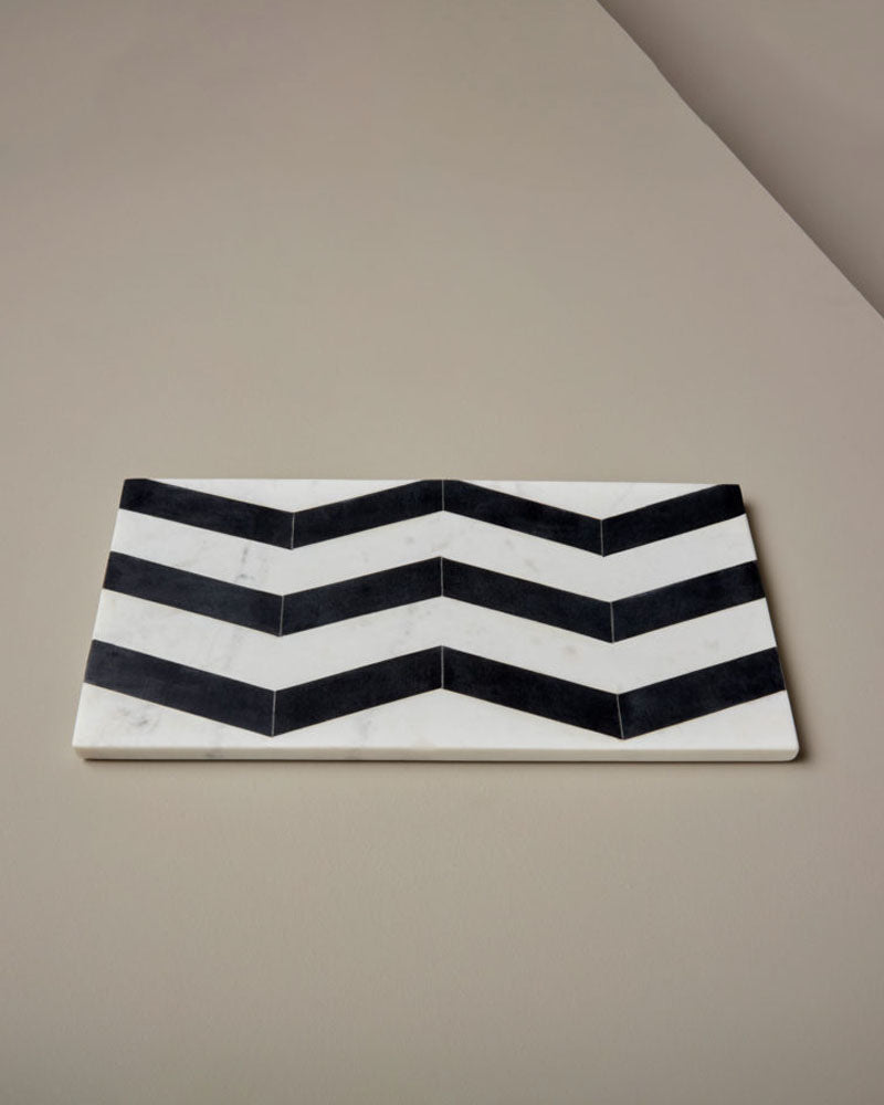 Arts de la table BE HOME - Planche rayee marbre be home