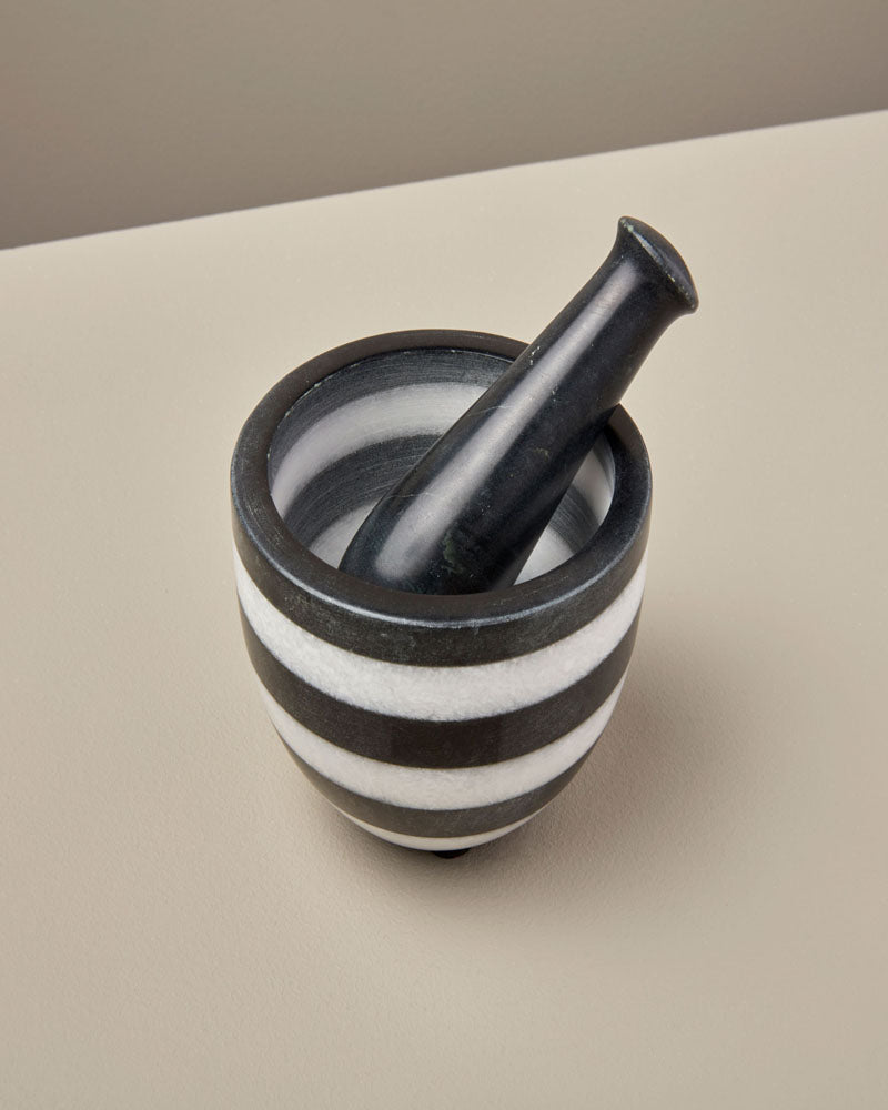 Arts de la table BE HOME - Mortier et pilon raye marbre be home