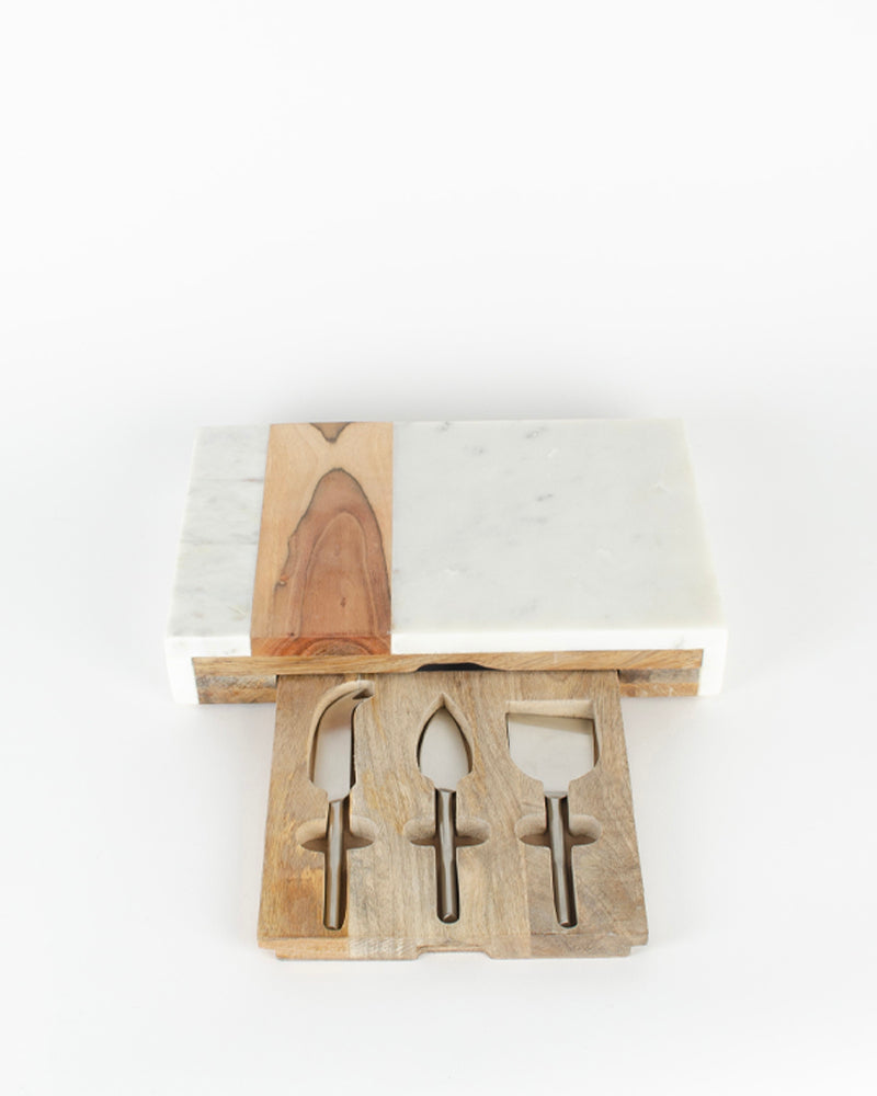 Planche marbre acacia et set couverts be home