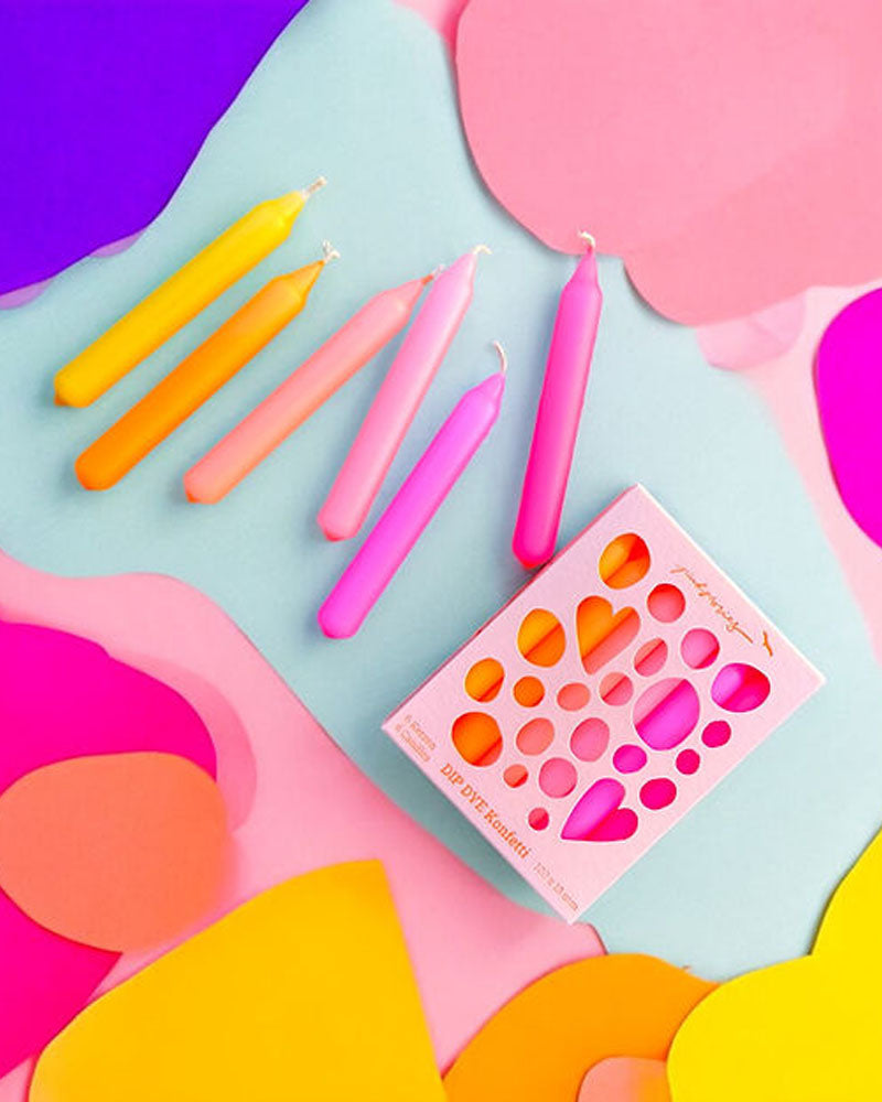 Lot de 6 petites bougies pink stories