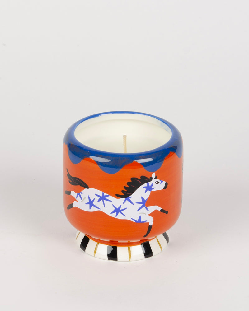 Bougie horse ceramic