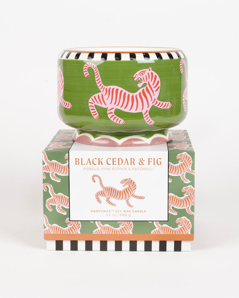 Bougie tiger ceramic