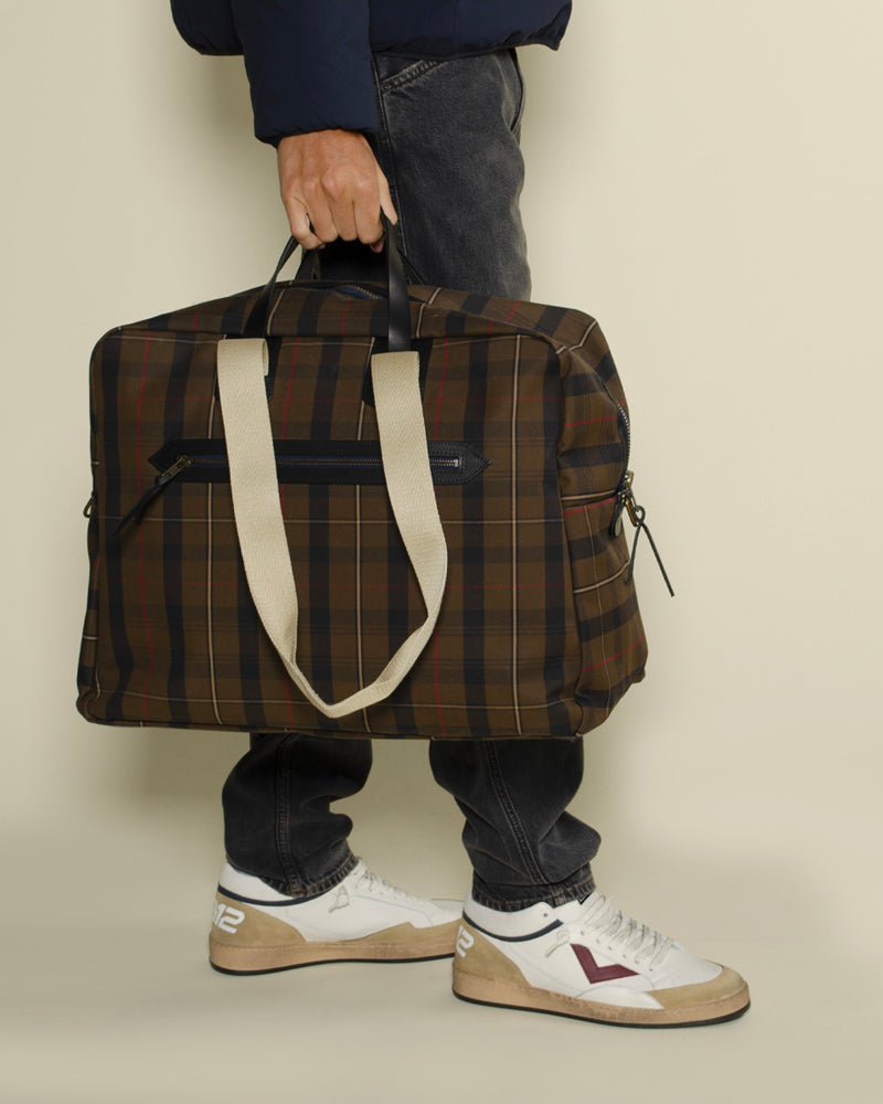 Sac de voyage bleu de chauffe