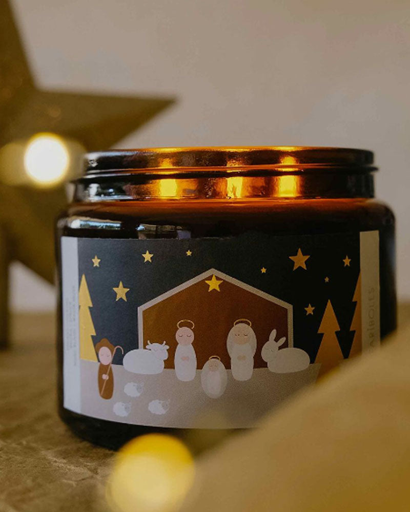 Bougie creche de noel 400g fariboles