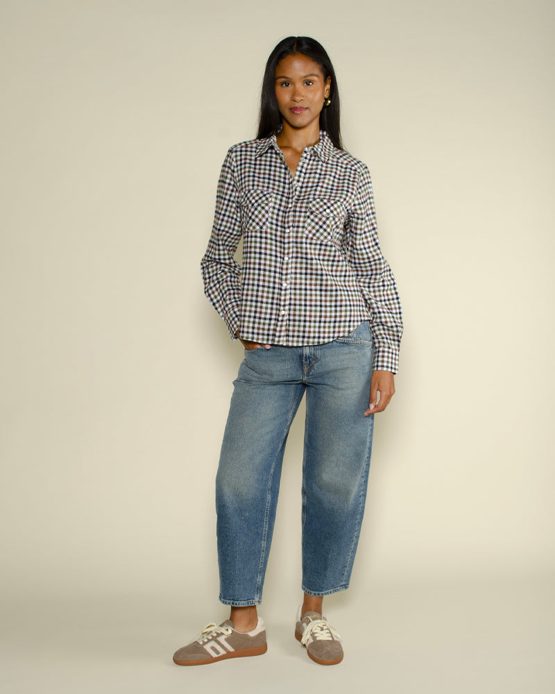 Chemise pressions carreaux start with gratitude