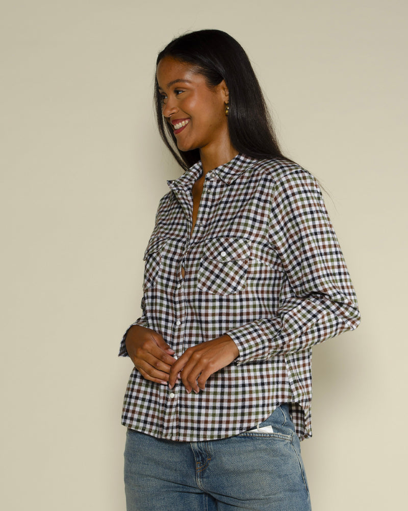 Chemise pressions carreaux start with gratitude