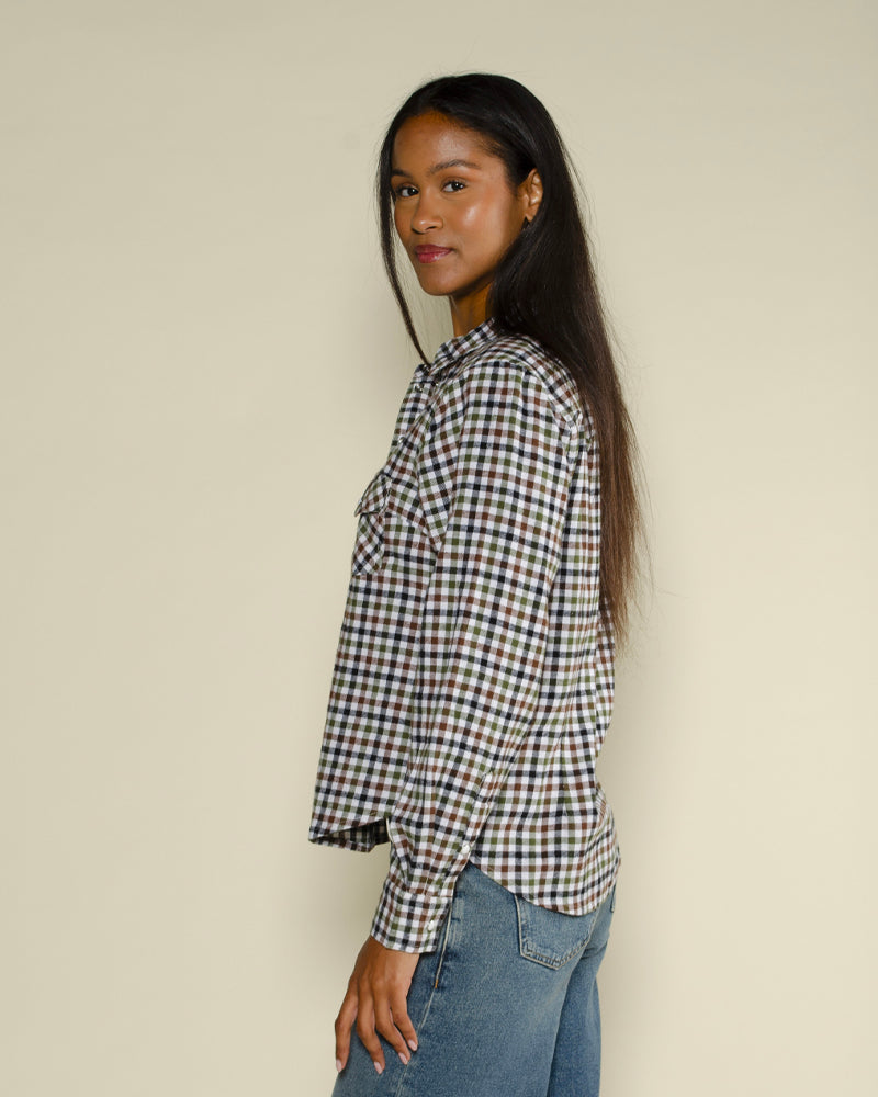 Chemise pressions carreaux start with gratitude