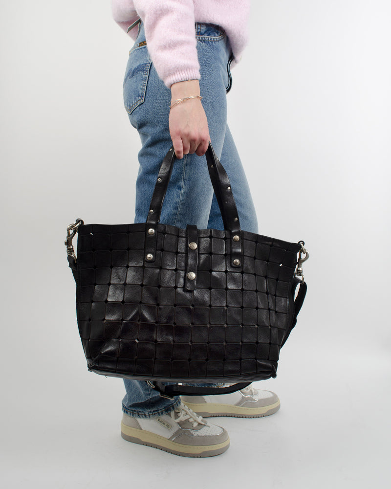 Cabas cuir carre campomaggi