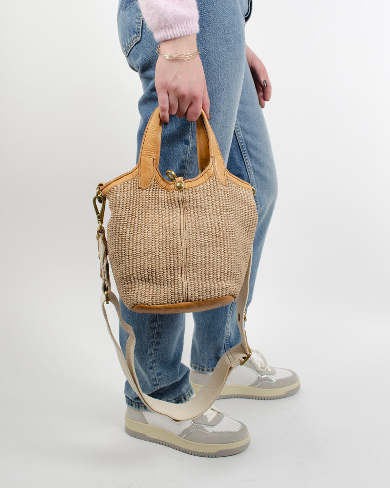 Sac raphia cuir petit mod campomaggi