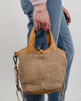 Sac raphia cuir petit mod campomaggi