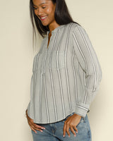 Blouse col mao start with gratitude