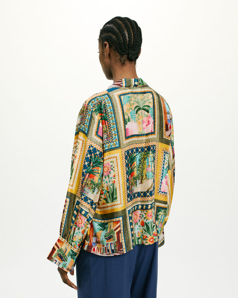 Chemise soie imp carreaux momoni