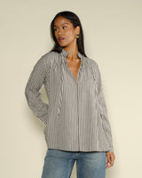 Blouse raye start with gratitude