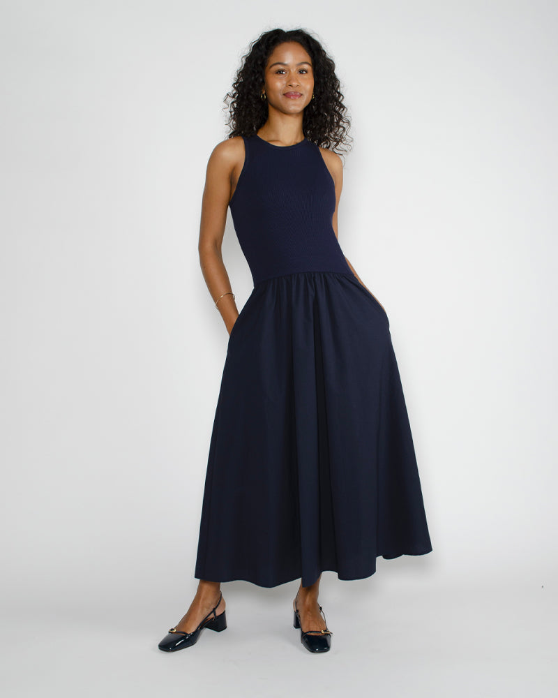 Robe longue bi matiere ottod ame