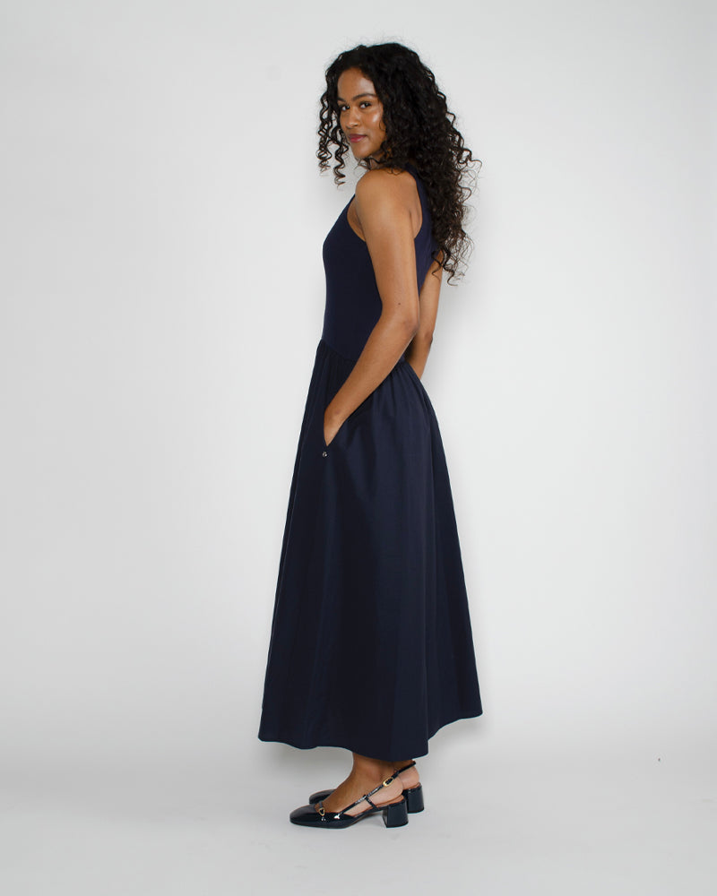 Robe longue bi matiere ottod ame