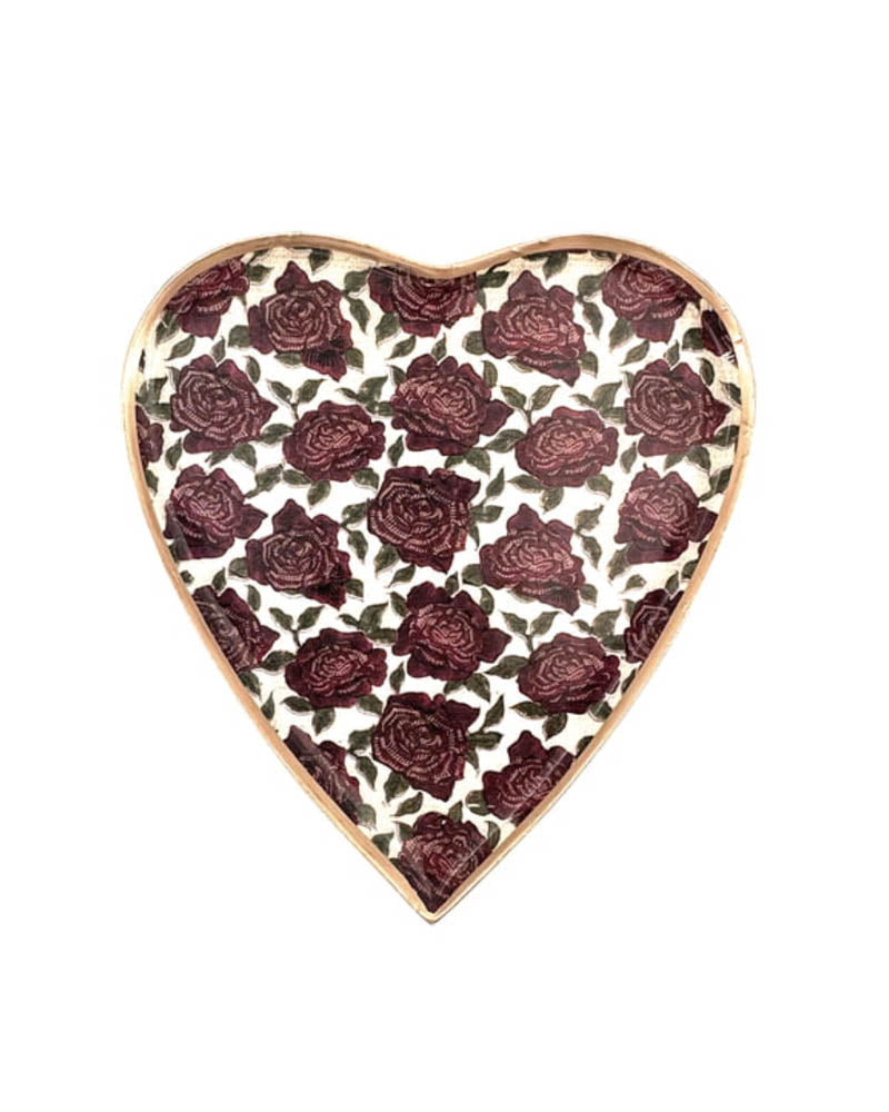 Plateau coeur rose 17,2x16,5 boncoeurs