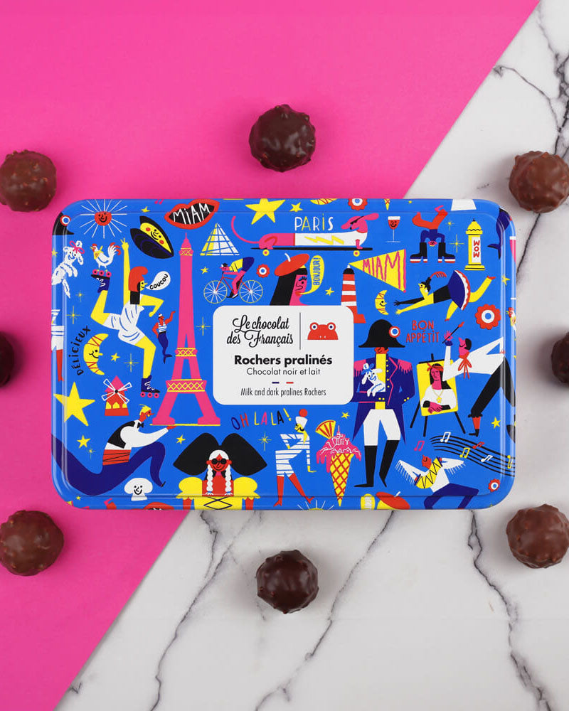 Epicerie LE CHOCO DES FRANC - Coffret metal 15 rochers le chocolat des francais