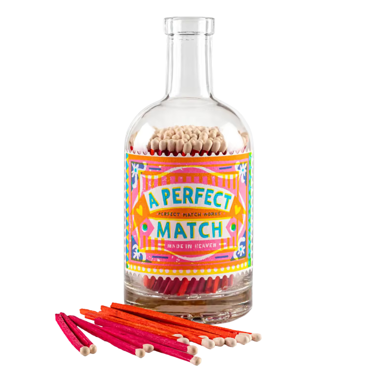 Bouteille allumettes a perfect match
