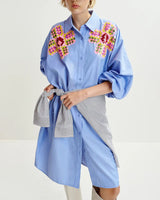 Robes & Combinaisons ESSENTIEL ANTWERP - Robe chemise rayee+seuins essentiel antwerp