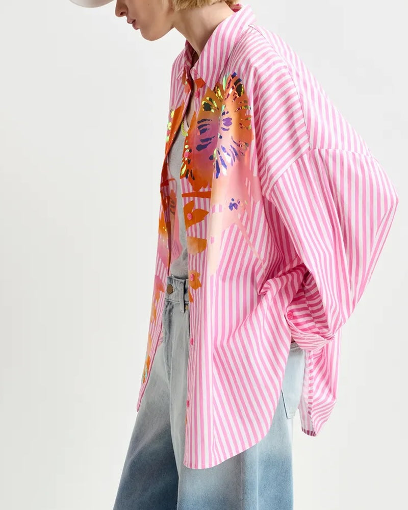 Chemise rayee fleurs essentiel antwerp