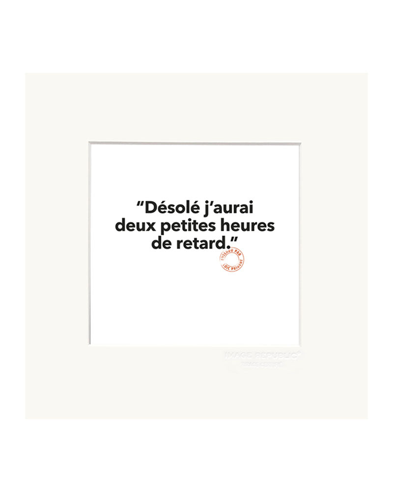 Affiche desole j'aurai deux petites 22x22