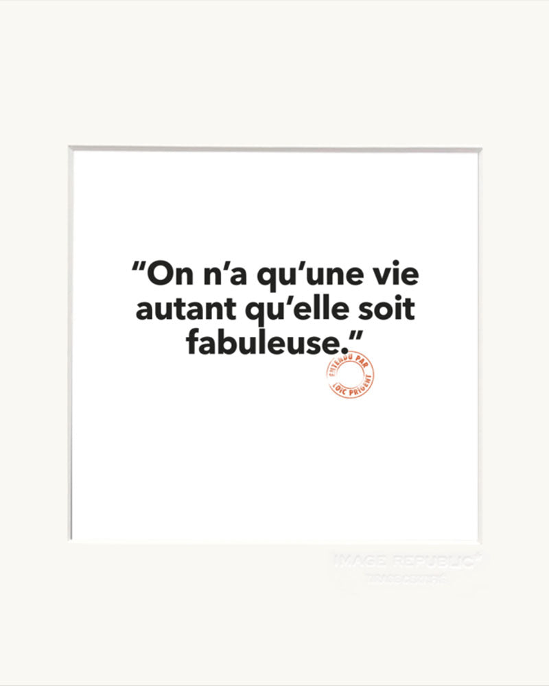 Affiche on n'a qu'une vie 22x22