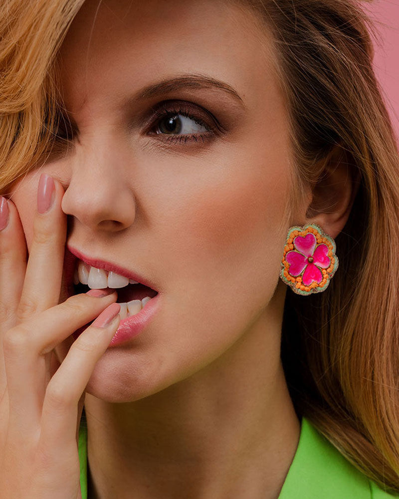 Boucles d'oreilles NAHUA - Boucles d'oreilles a clip nahua
