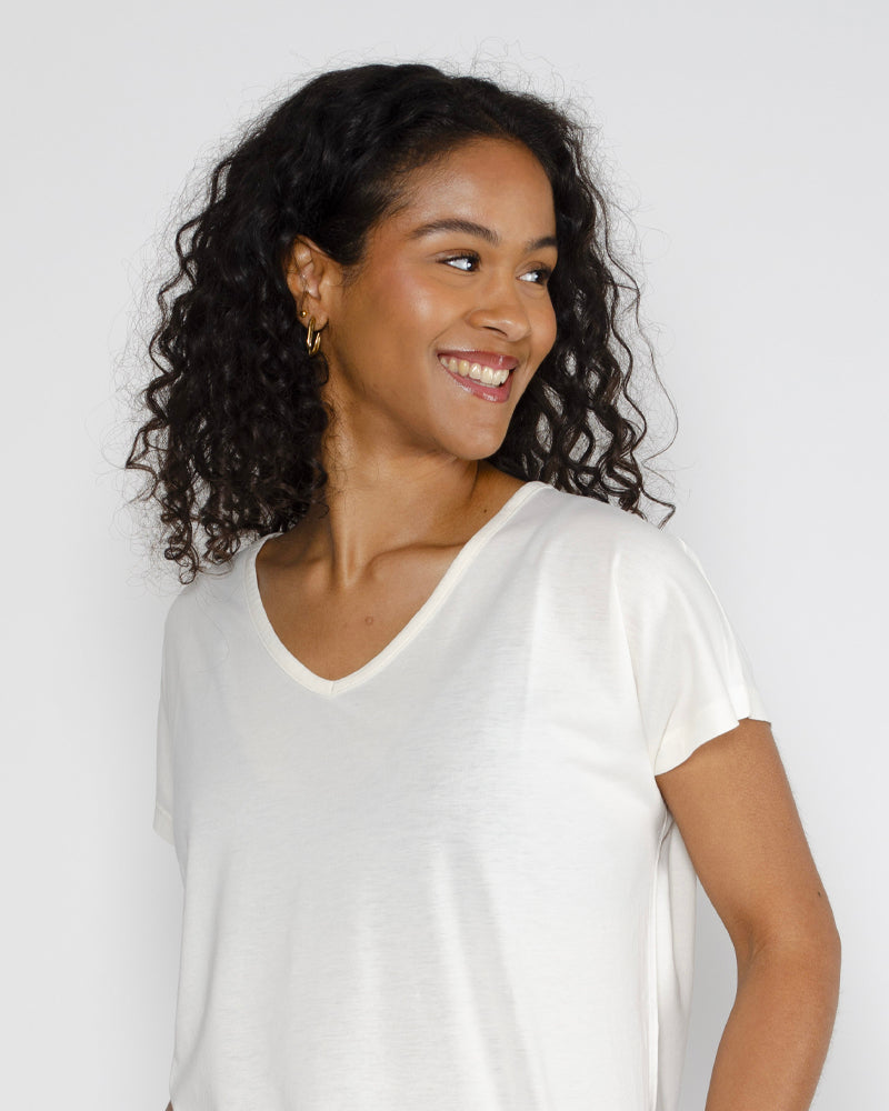 Tee shirt col v mc absolut cashmere