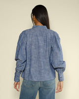 Blouse chambray start with gratitude