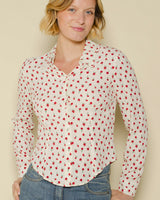 Chemise fleurs rouje