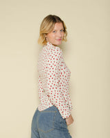 Chemise fleurs rouje