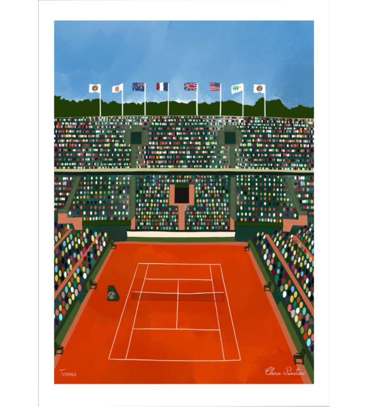 Affiche tennis 30x40