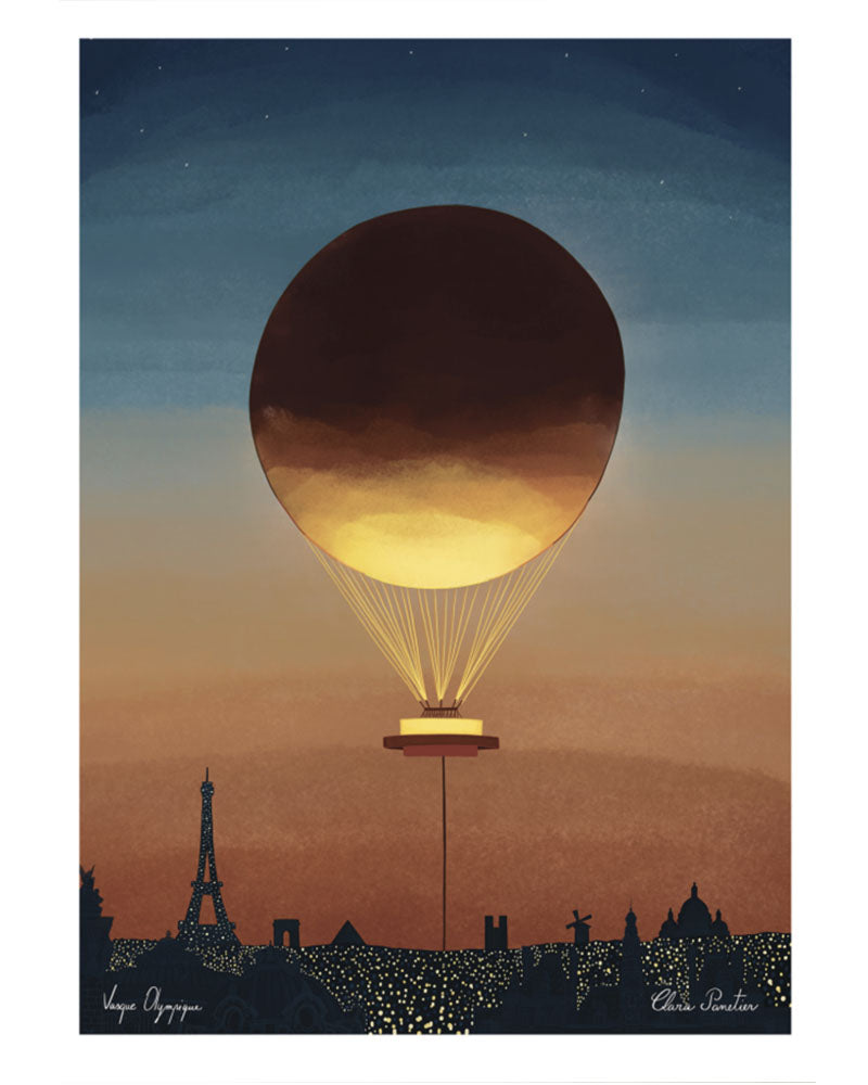 Affiche vasque olympique 30x40